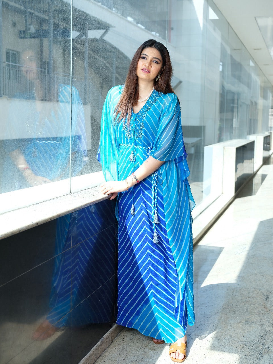 Dual Tone Leheriya Kaftan