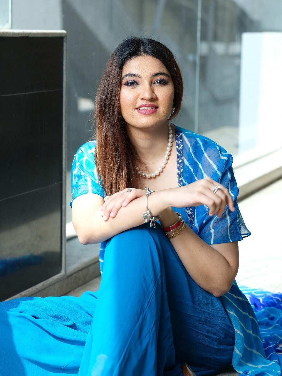 Dual Tone Leheriya Kaftan