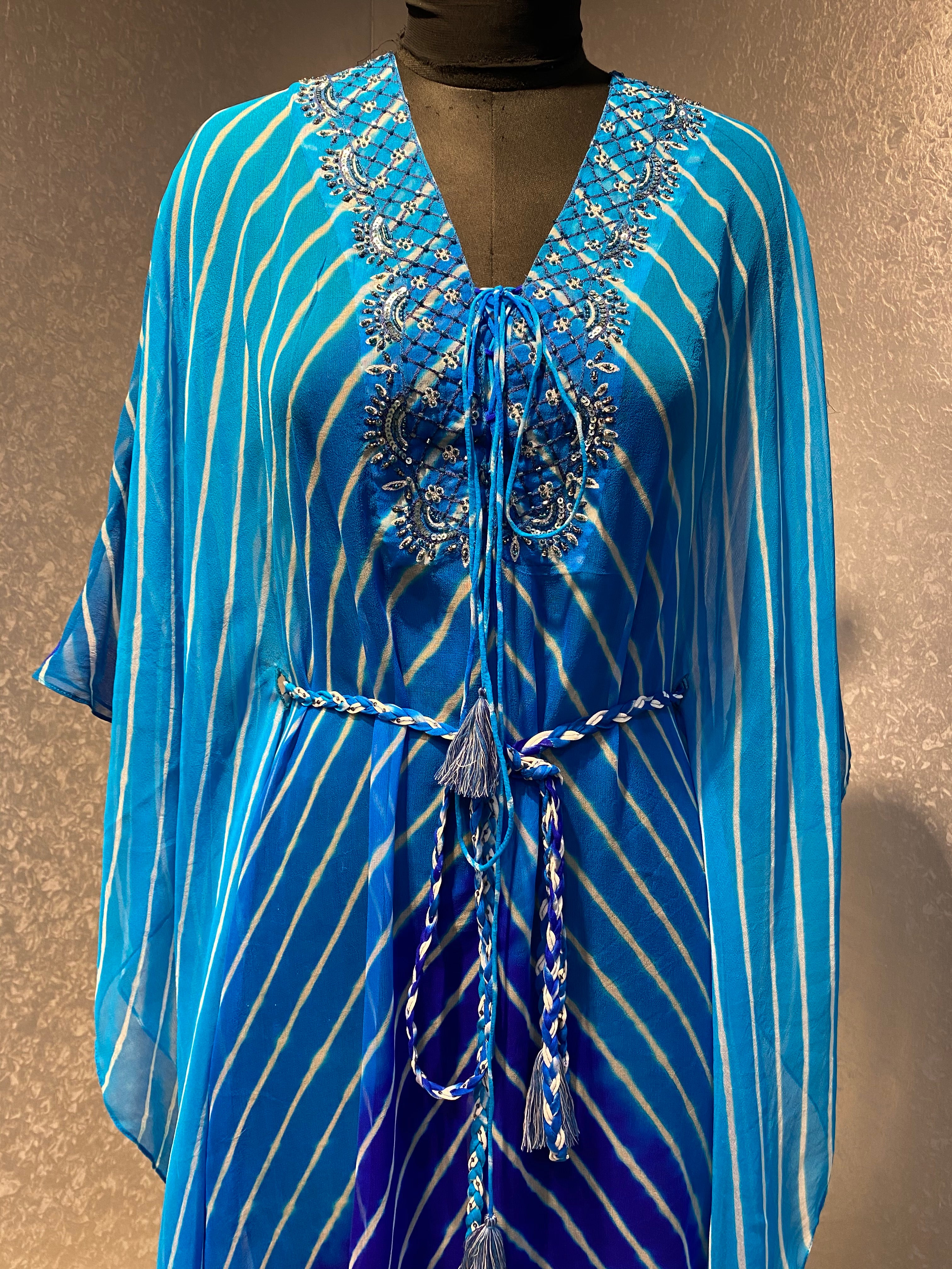 Dual Tone Leheriya Kaftan