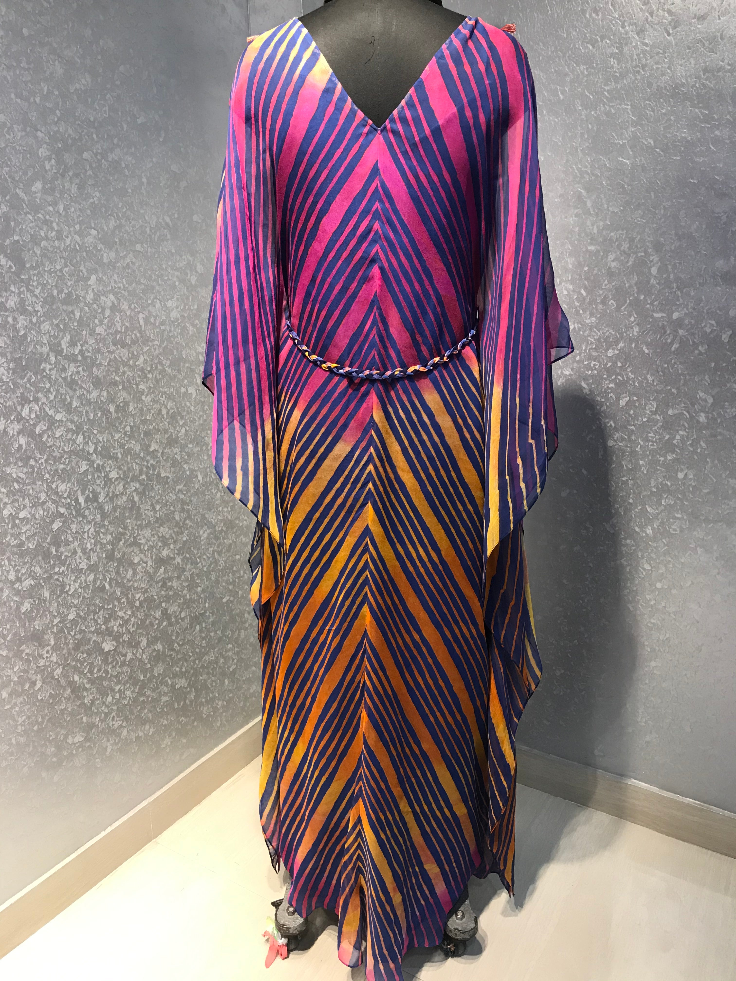 Pigeon Blue Kaftan Leheriya tunic dress