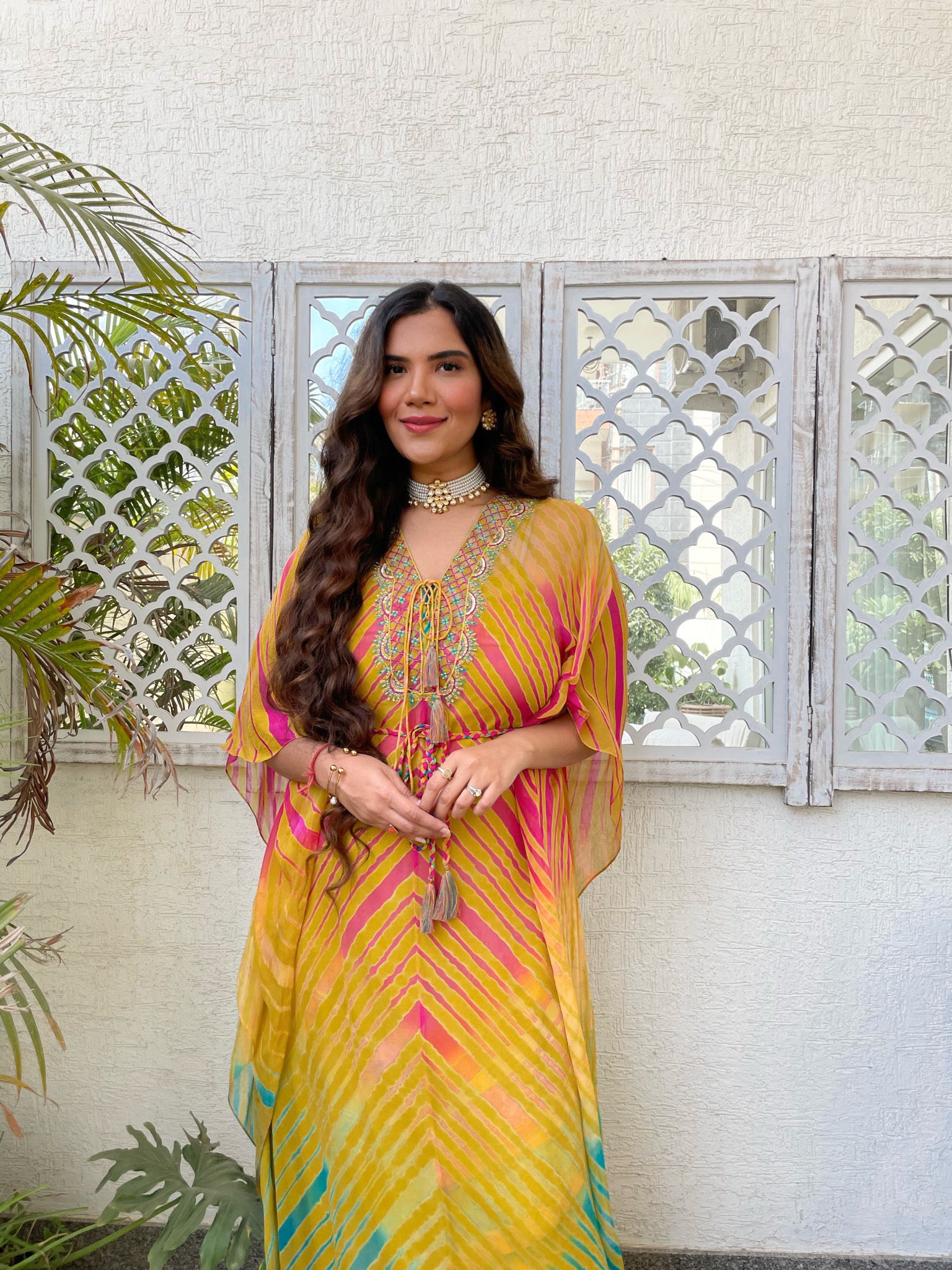 Mustard multi leheriya tunic