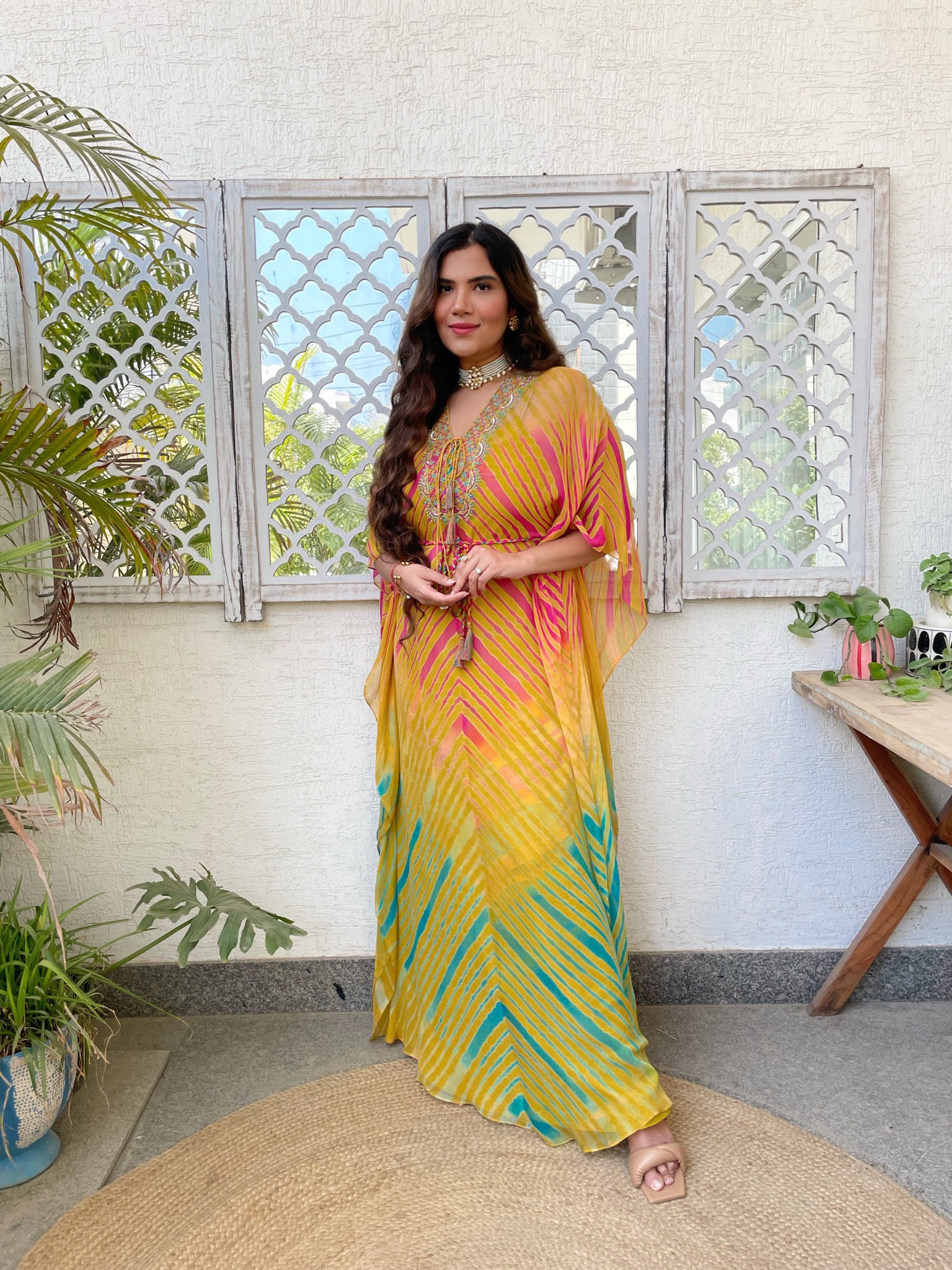 Mustard multi leheriya tunic