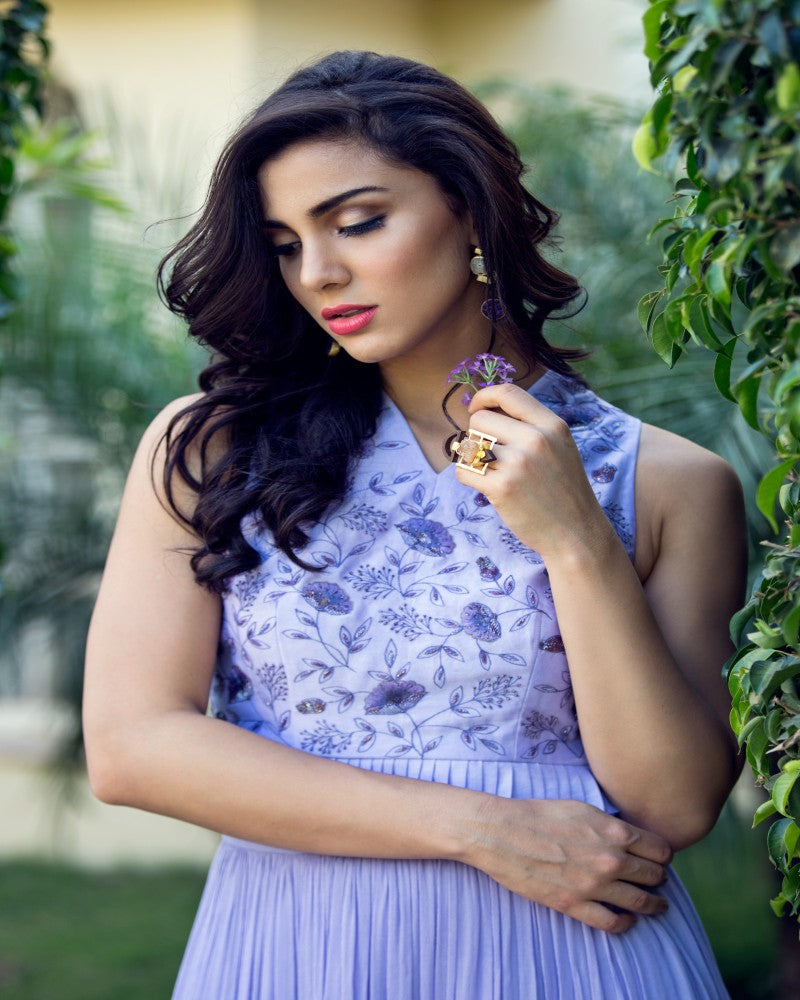 LAVENDER TIER SHARARA SET