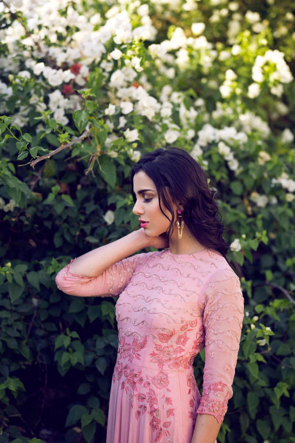 Dusty Pink Tiered Gown