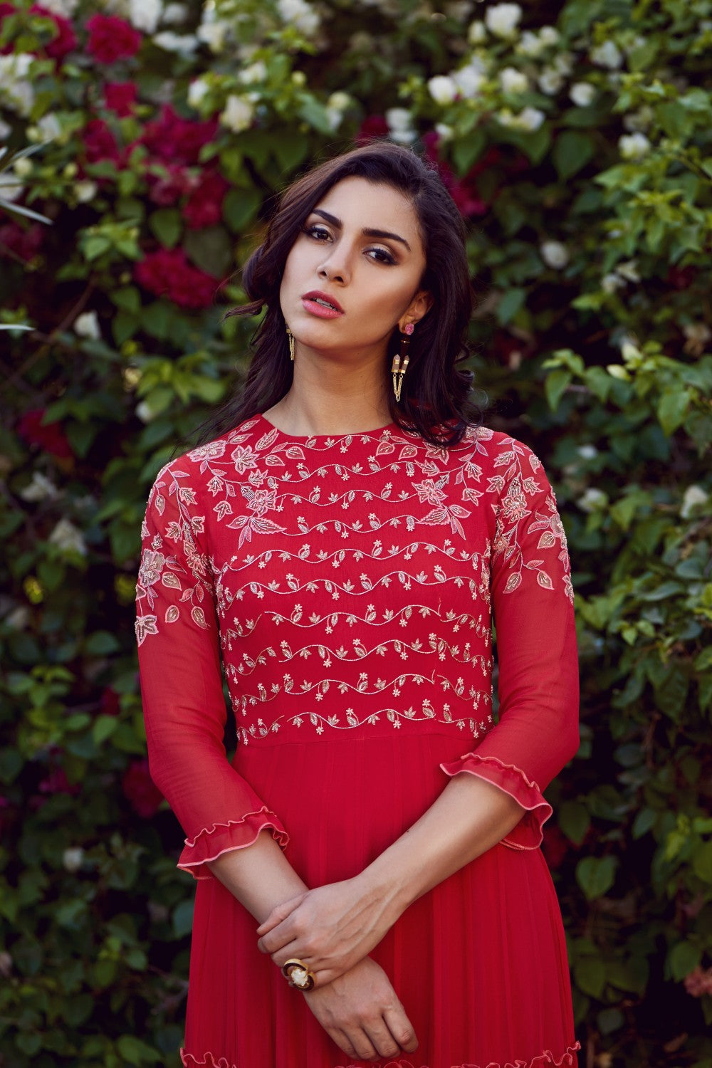 Raspberry Tiered Gown