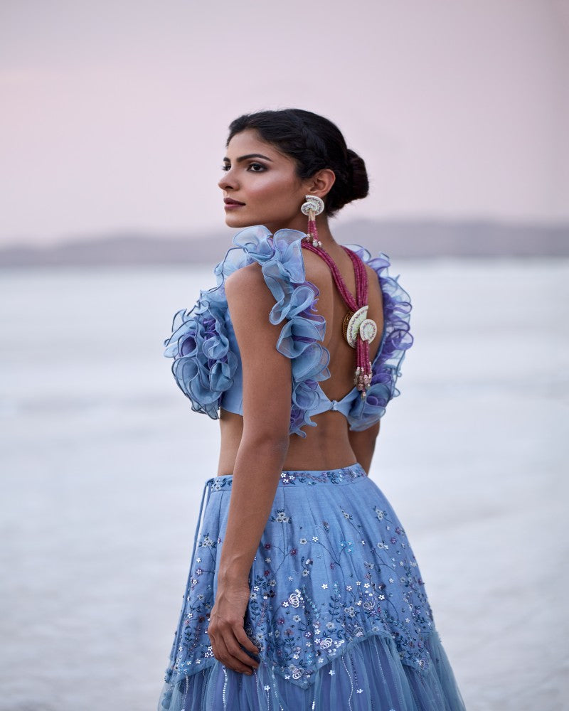 ICE BLUE LEHENGA