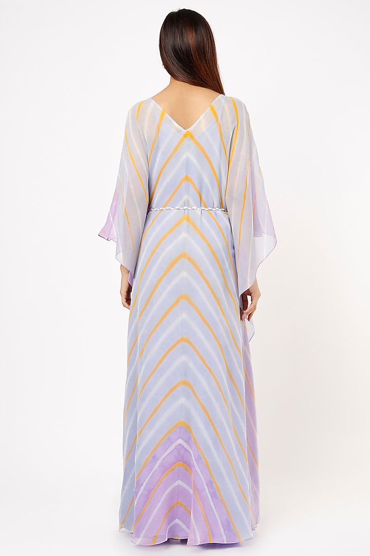 Lavender blue leheriya kaftan dress