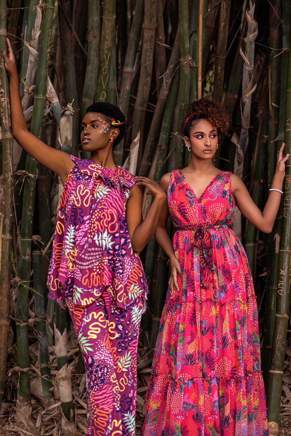 WINE RUFFLE NECK CO ORD SET TOP PANT