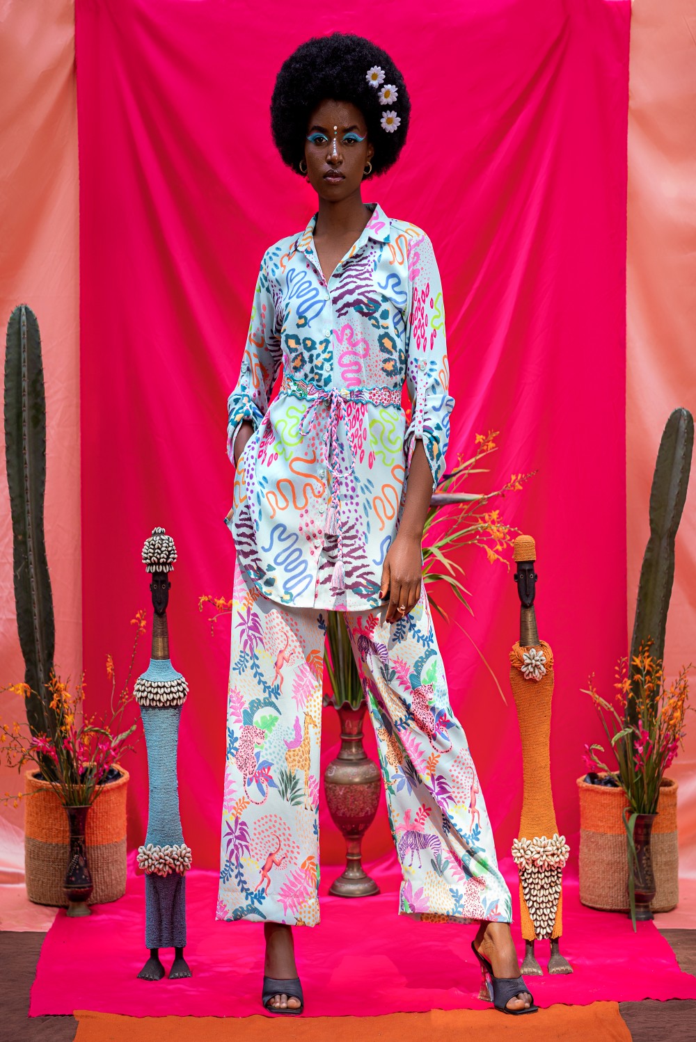 AQUA PRINT TOP AND BOTTOM