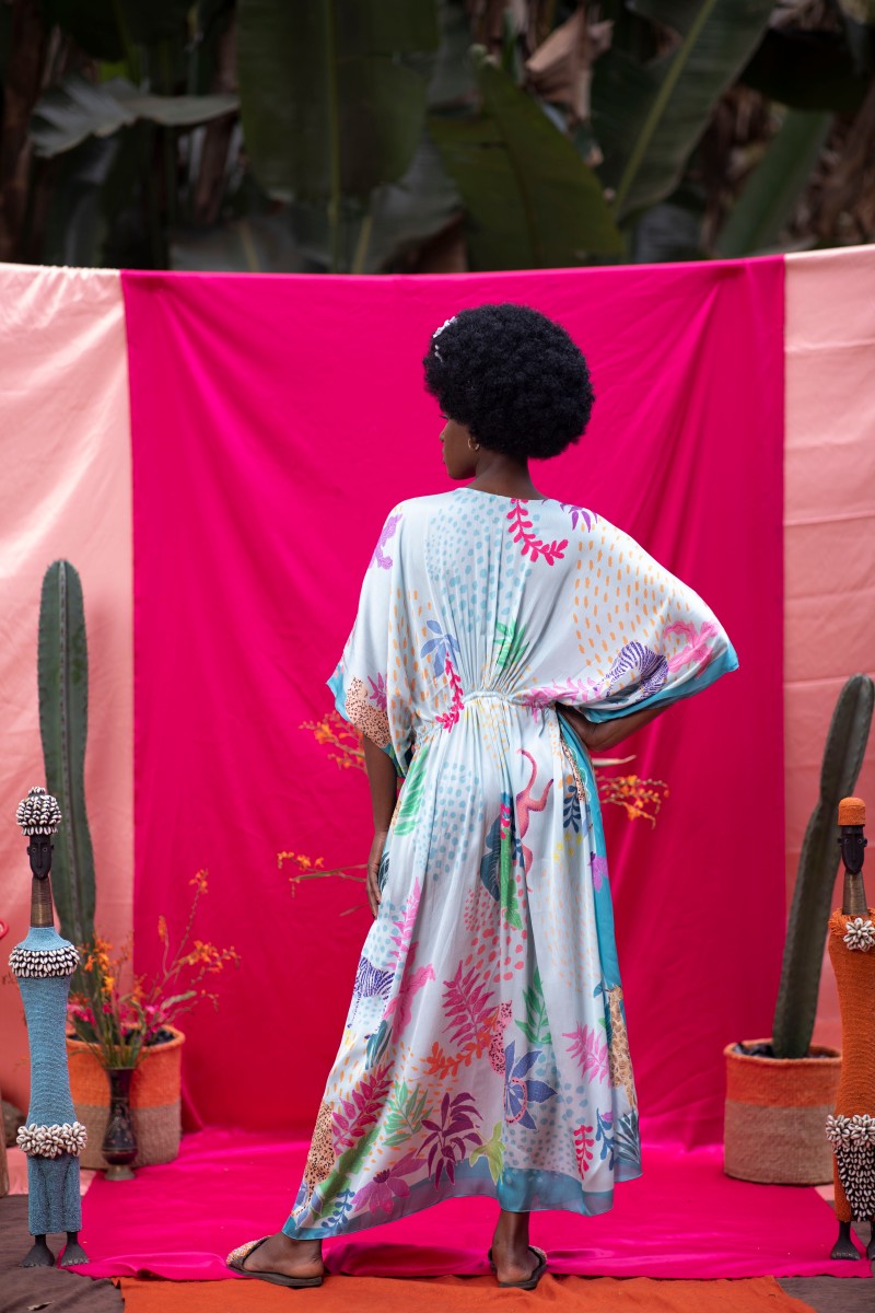 AQUA ANIMAL PRINT DRESS