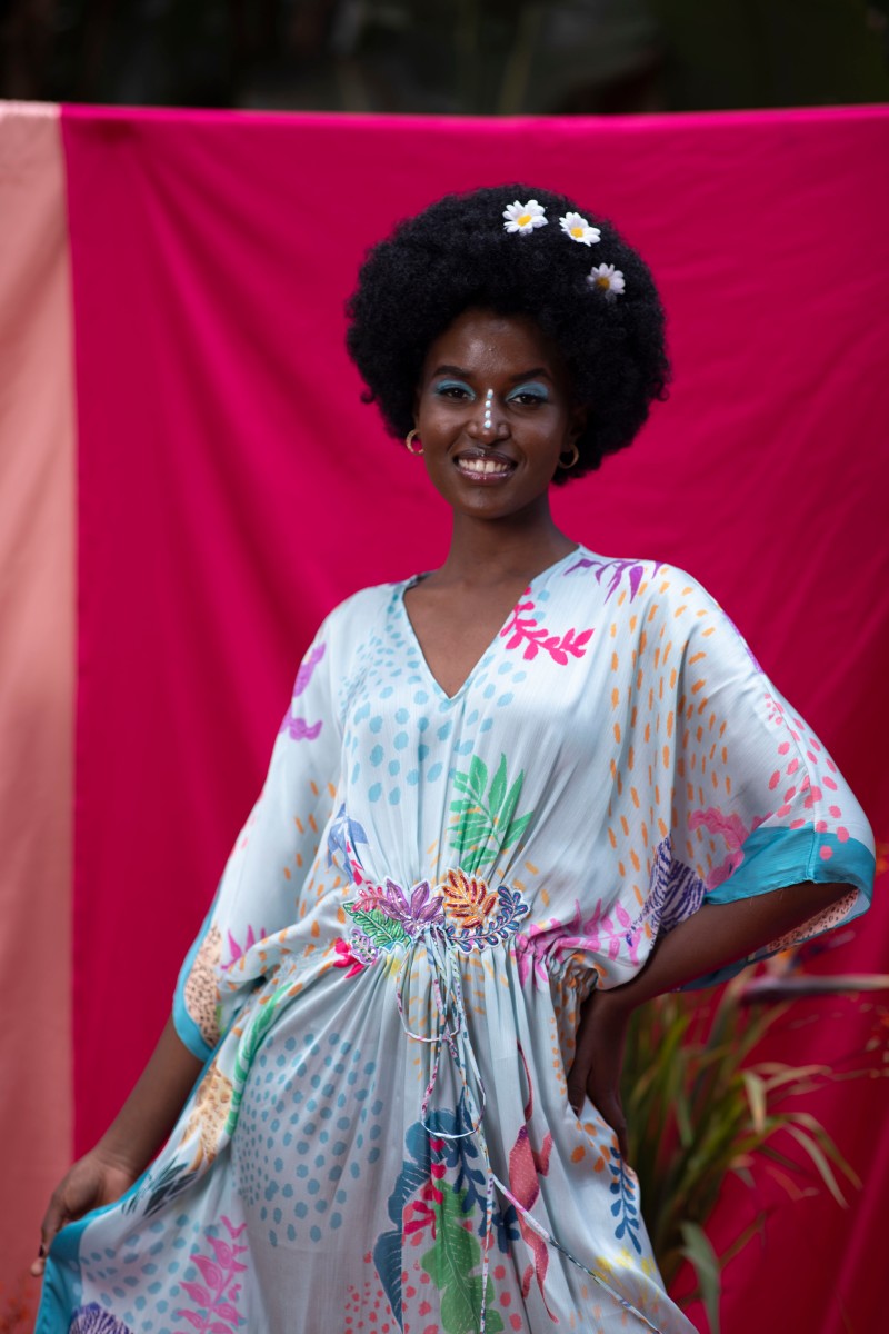 AQUA ANIMAL PRINT DRESS