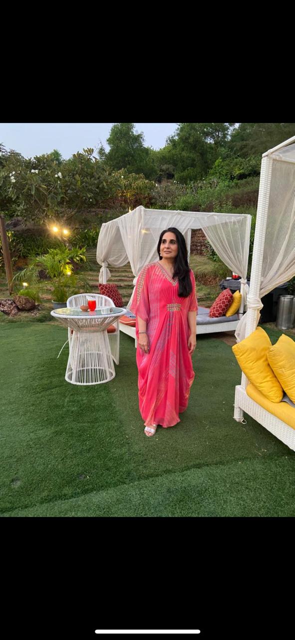 Leheriya kaftan tunic dress