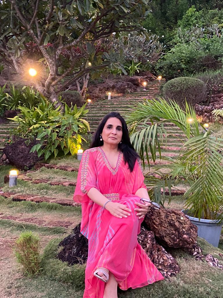 Leheriya kaftan tunic dress