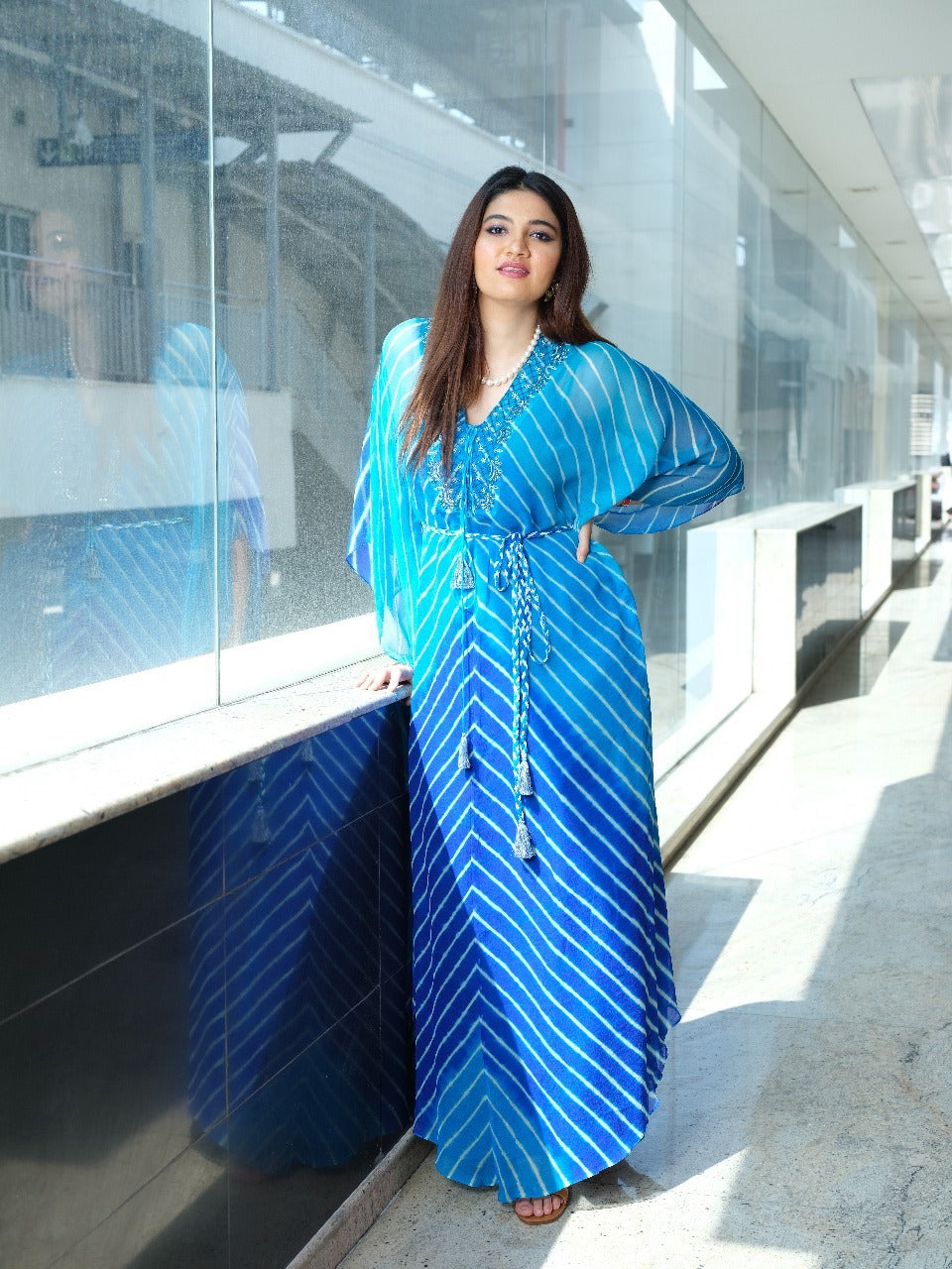 Dual Tone Leheriya Kaftan