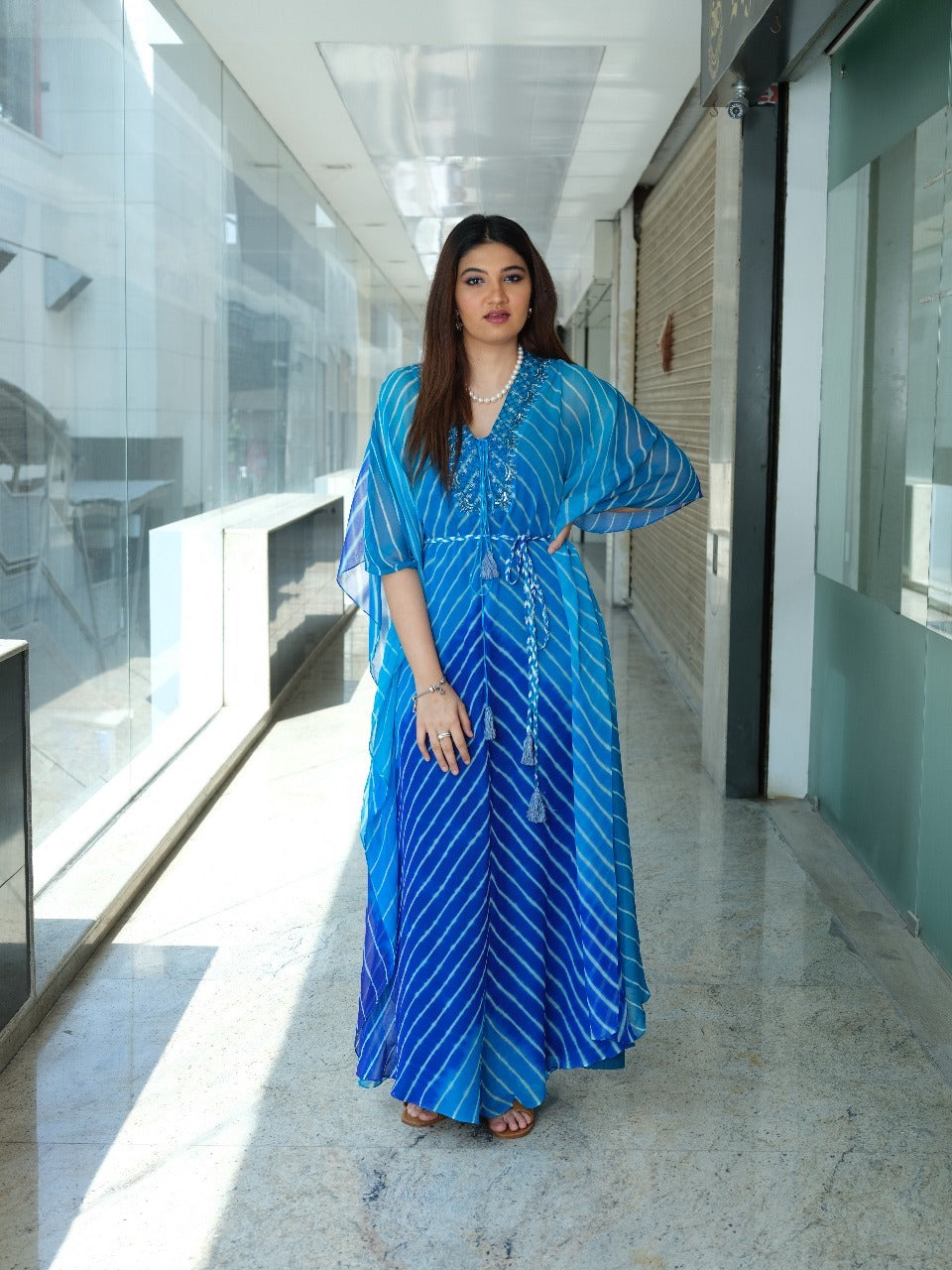 Dual Tone Leheriya Kaftan