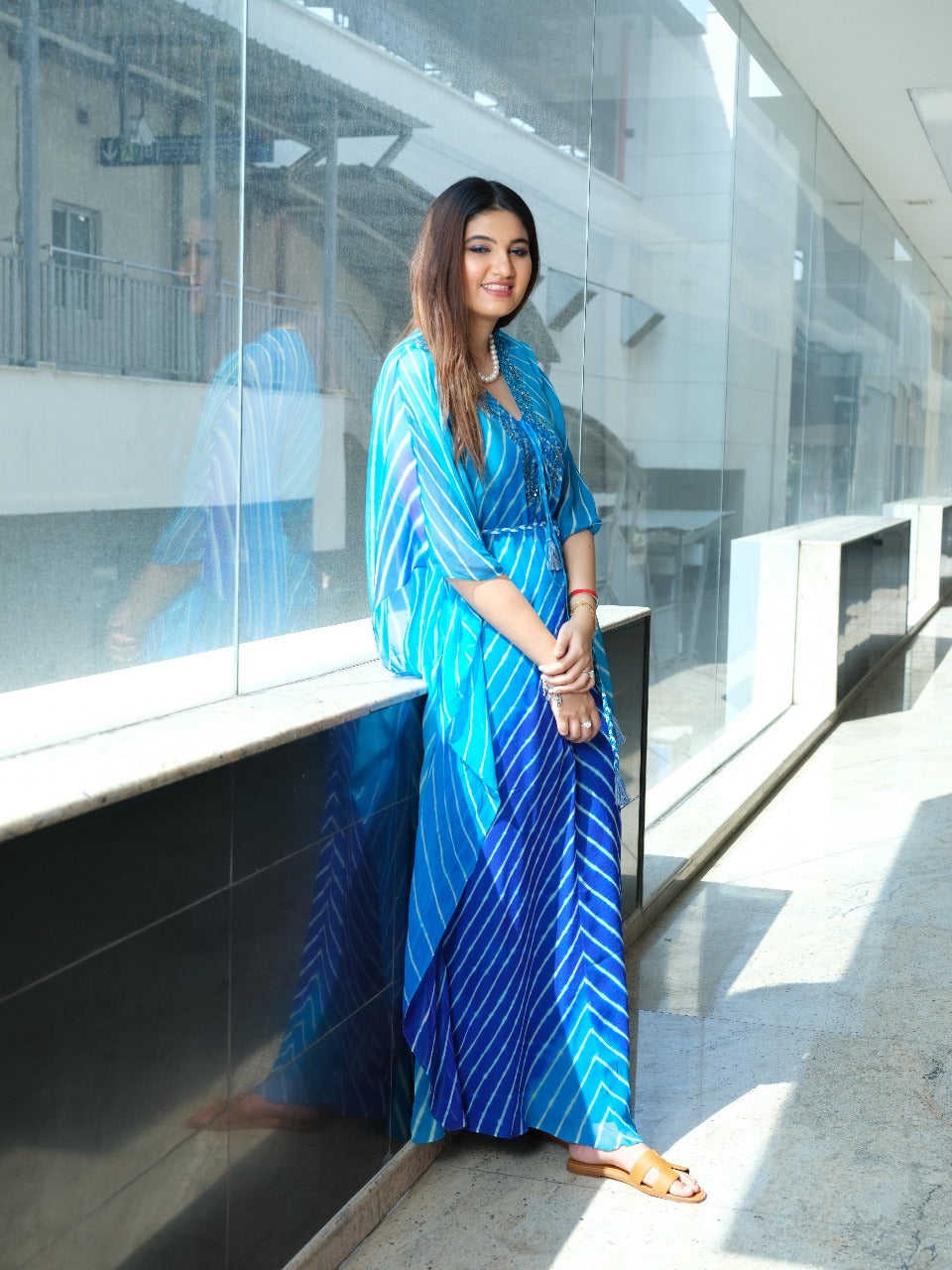 Dual Tone Leheriya Kaftan