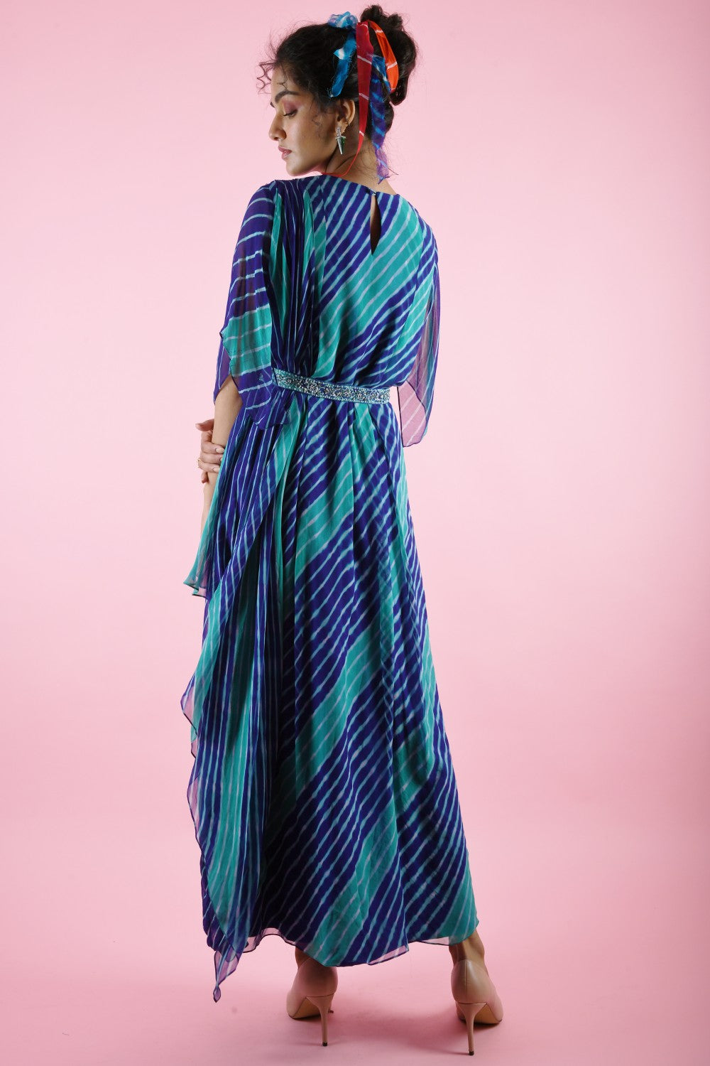 Leheriya Cowl Saree Tunic